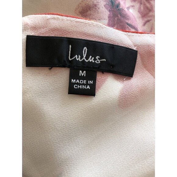 Lulus Womens Size M White Floral Lace Up Back Crop Top Sleeveless - Picture 5 of 6